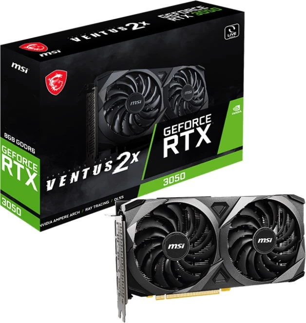 MSI GeForce RTX 3050 VENTUS 2X 8G 8 ГБ / 1777 МГц