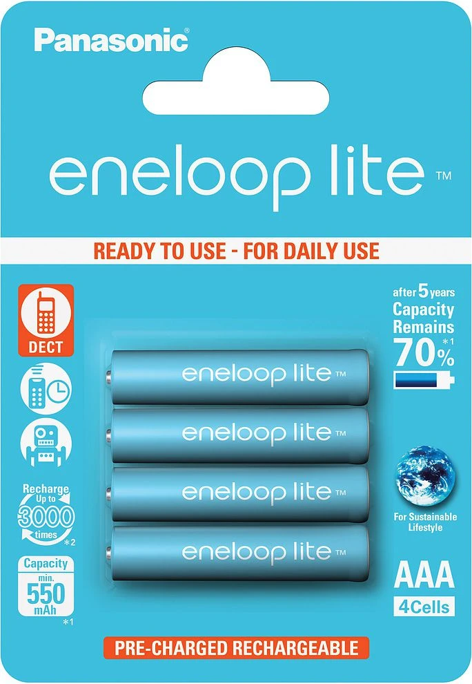 Panasonic Eneloop Lite 4xAAA 550 mAh