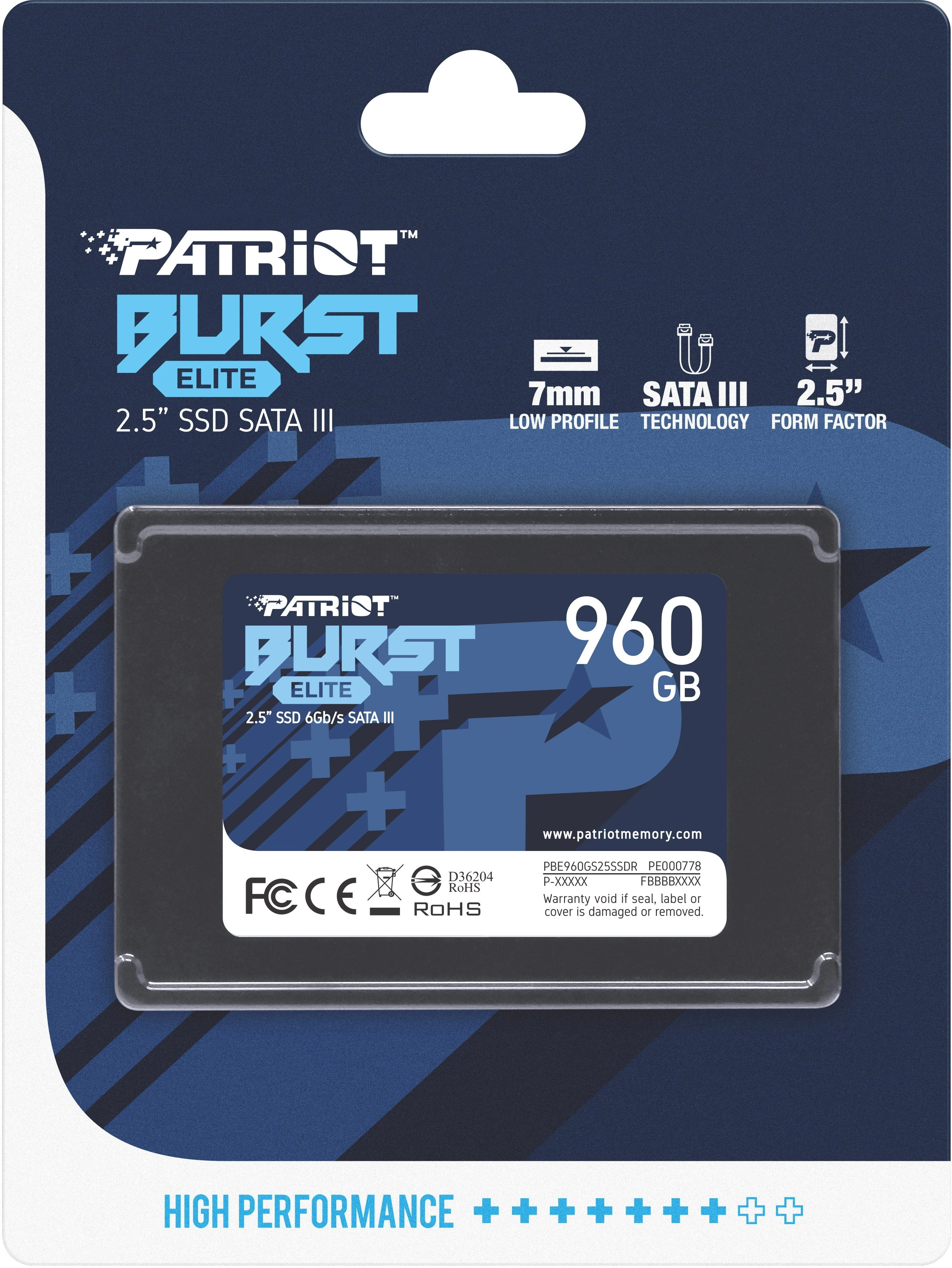 Patriot Memory Burst Elite PBE960GS25SSDR 960 ГБ