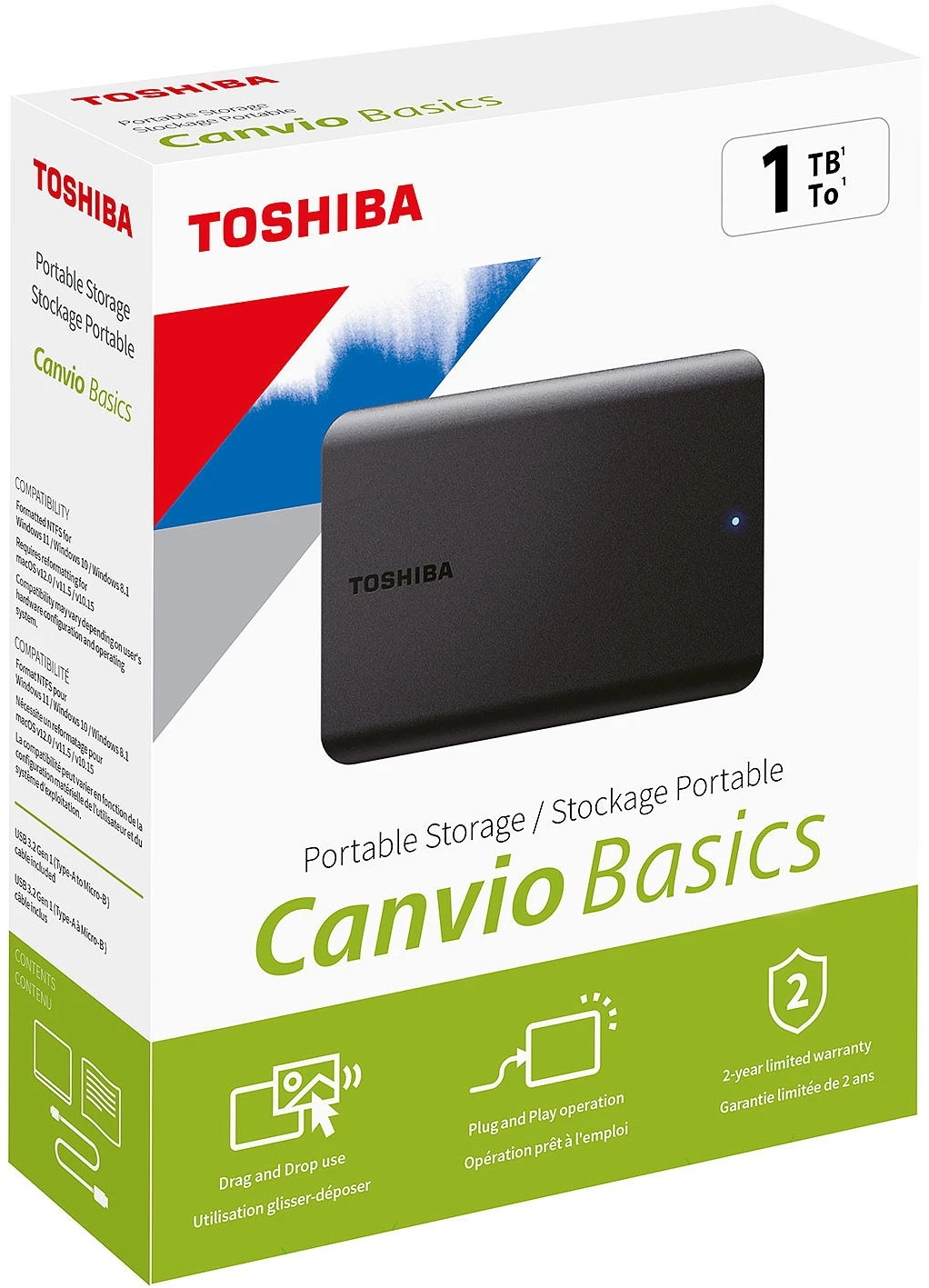 Toshiba Canvio Basics 2022 2.5" HDTB520EK3AA 2 ТБ